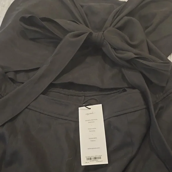 NWT VETTA Capsule Apron Wide Leg Pants Size 16 Black - Picture 5 of 5